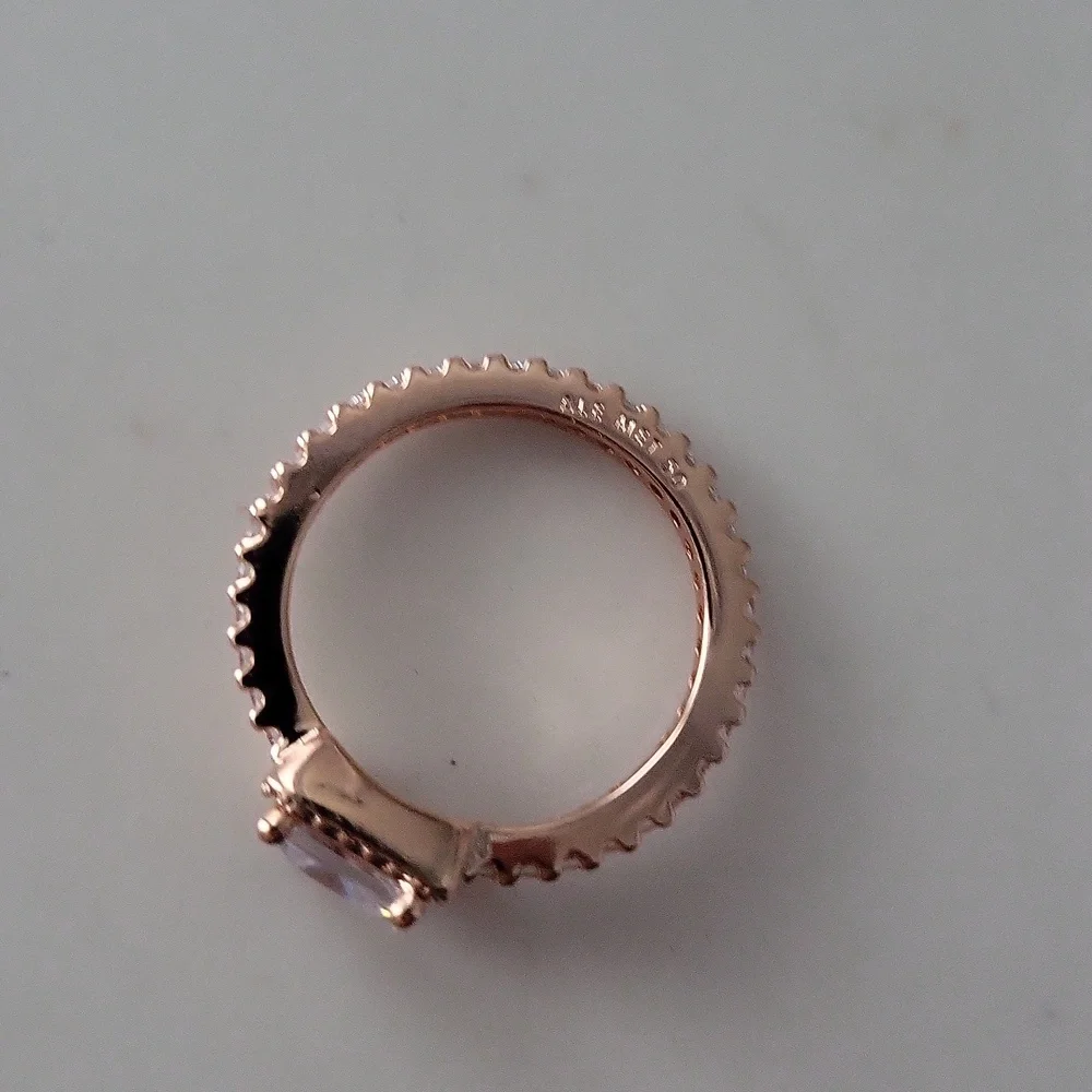 Pandora rose gold square swarsowski ring gold plated gorgeous new bagged boxed - Picture 3 of 5